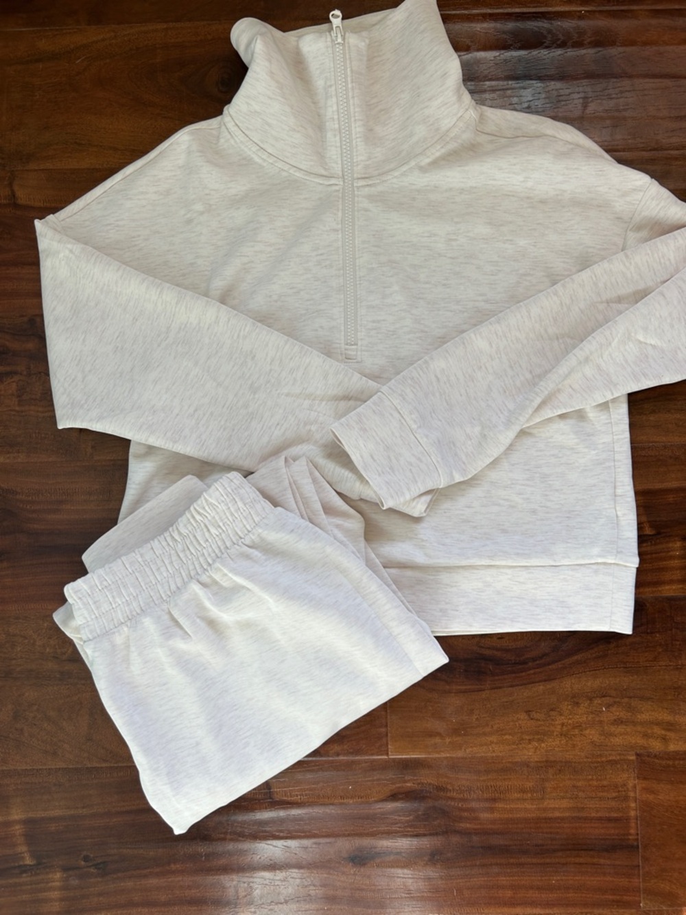 Avia Cream Half-Zip Pullover & Jogger Pants Set